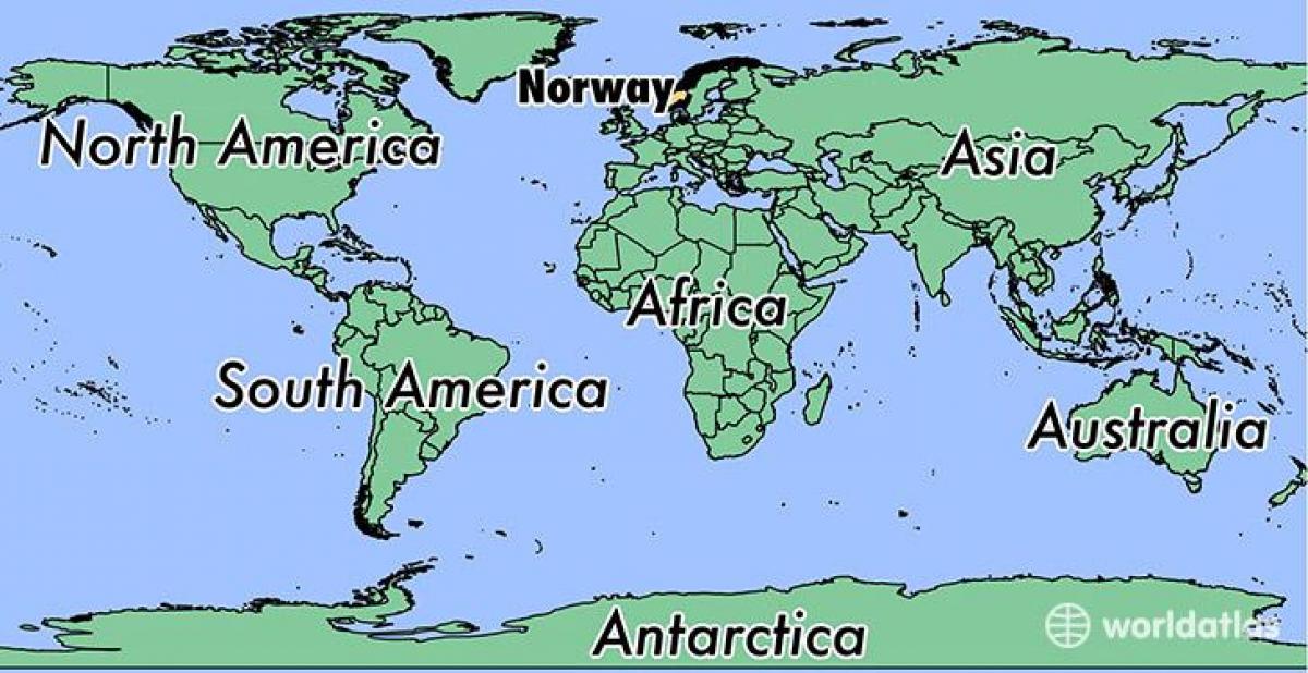 Քարտեզ Նորվեգիայի տեղը աշխարհում 