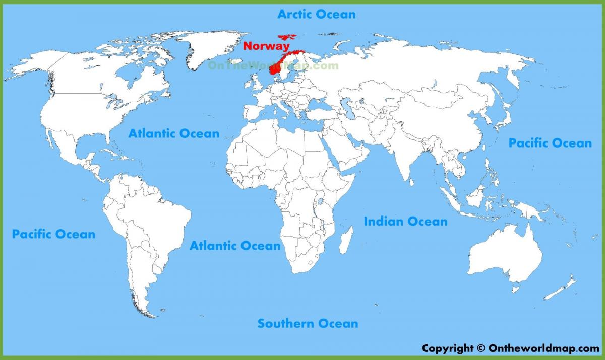 աշխարհի քարտեզը ցույց տալով Նորվեգիա