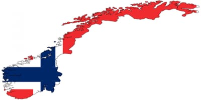 Դրոշը Նորվեգիայի քարտեզի վրա 