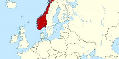 Քարտեզ է Նորվեգիայի և Եվրոպայի